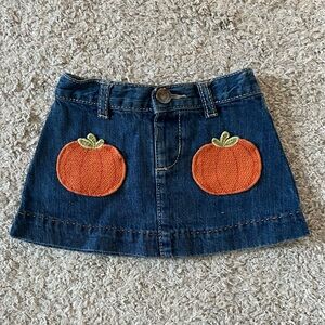 Gymboree pumpkin denim skirt